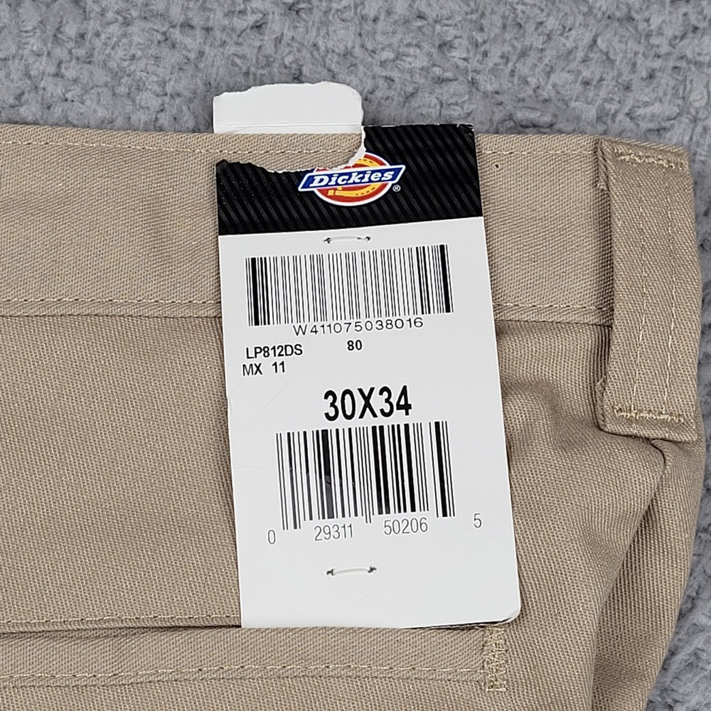 Dickies Mens 30x34 LP812DS Industrial Work Pants Khaki Regular Fit - Picture 3 of 4